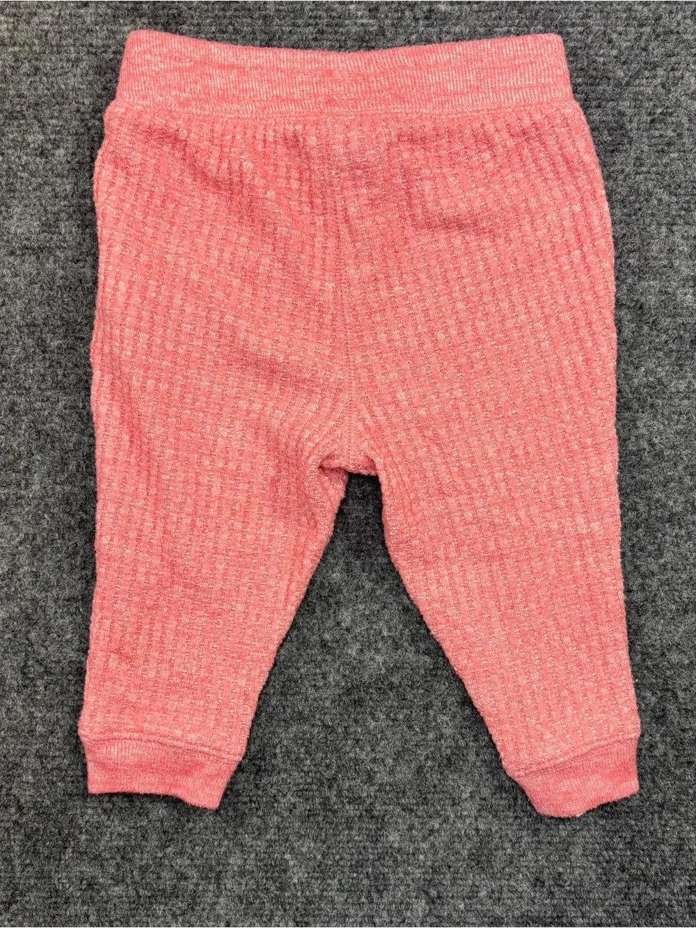 Baby Gap Girls 12-18 Months Pink Waffle Knit Jogger Pants Embroidered Pull On